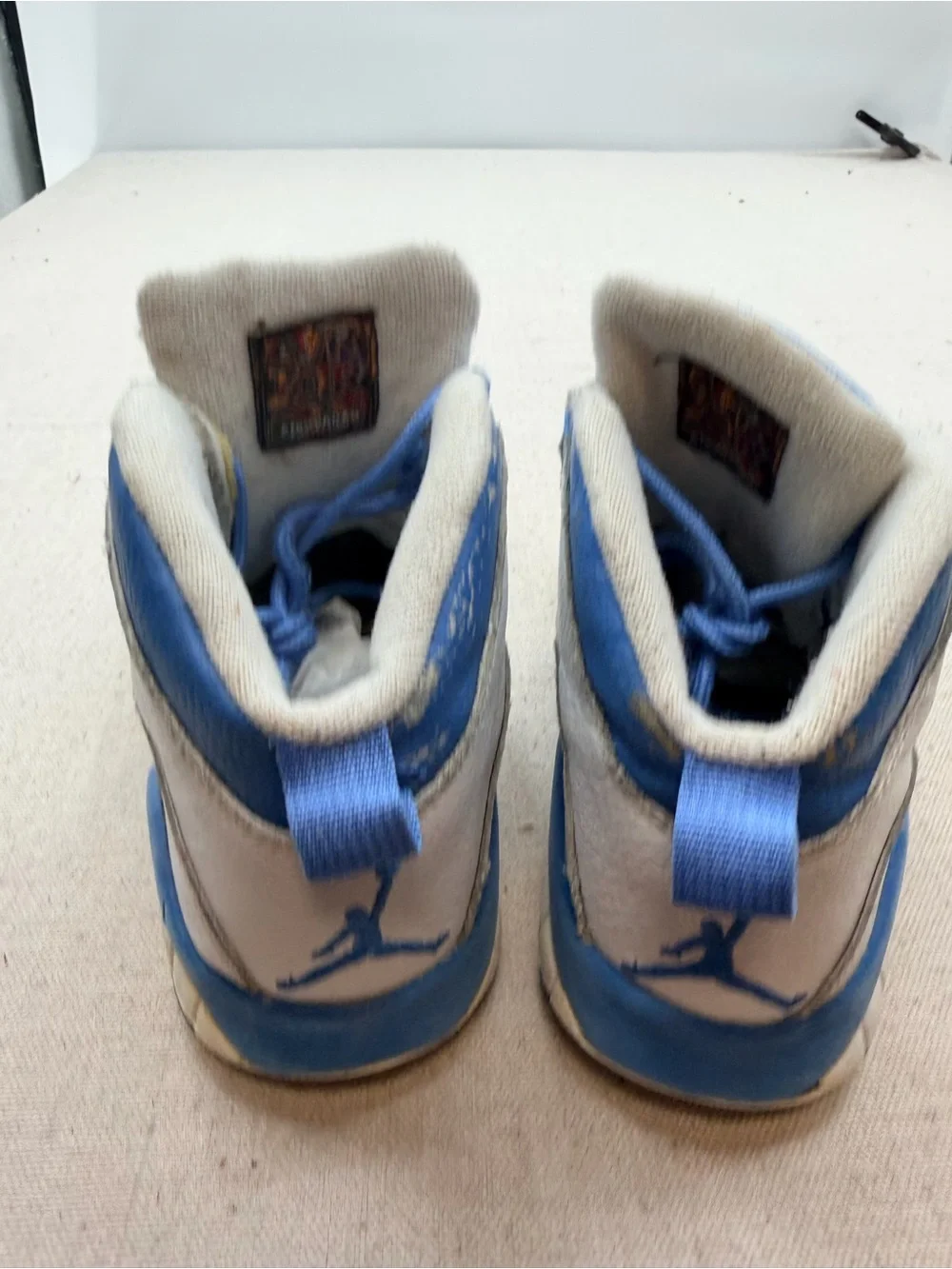 Jordan  White and Blue High-Top Sneakers